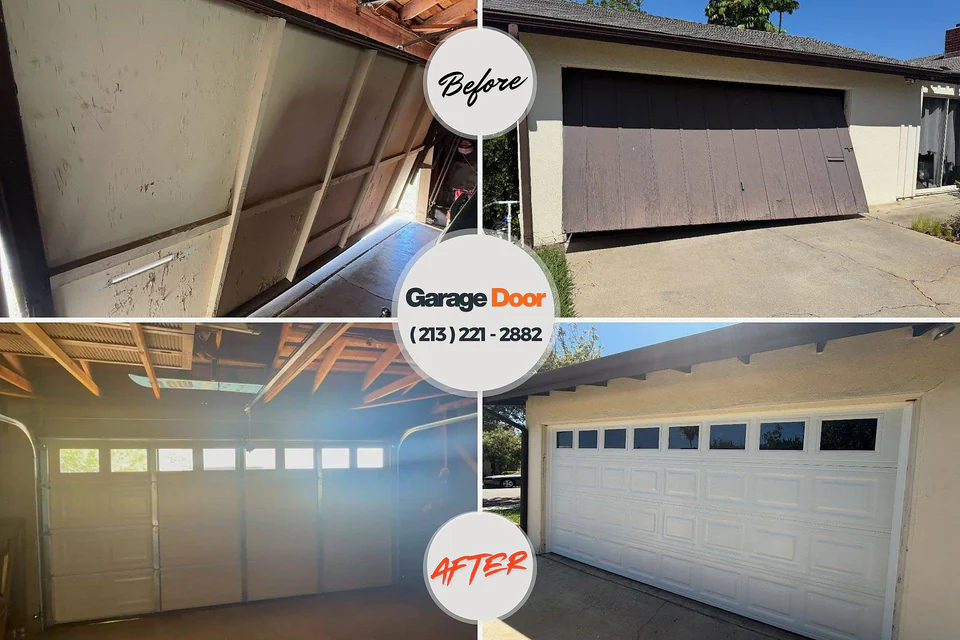 Before and after: garage door repair Waikoloa Village, HI